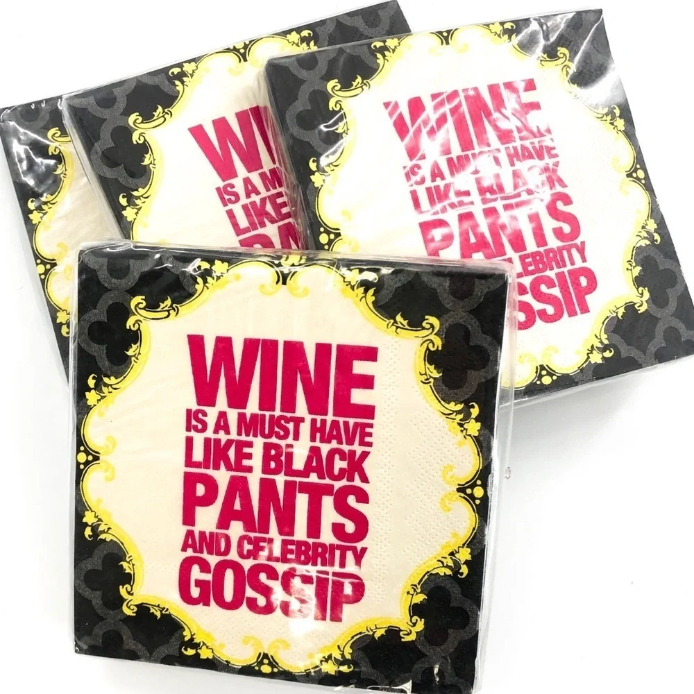 🌷SET OF 3 Wine Cocktail Napkins